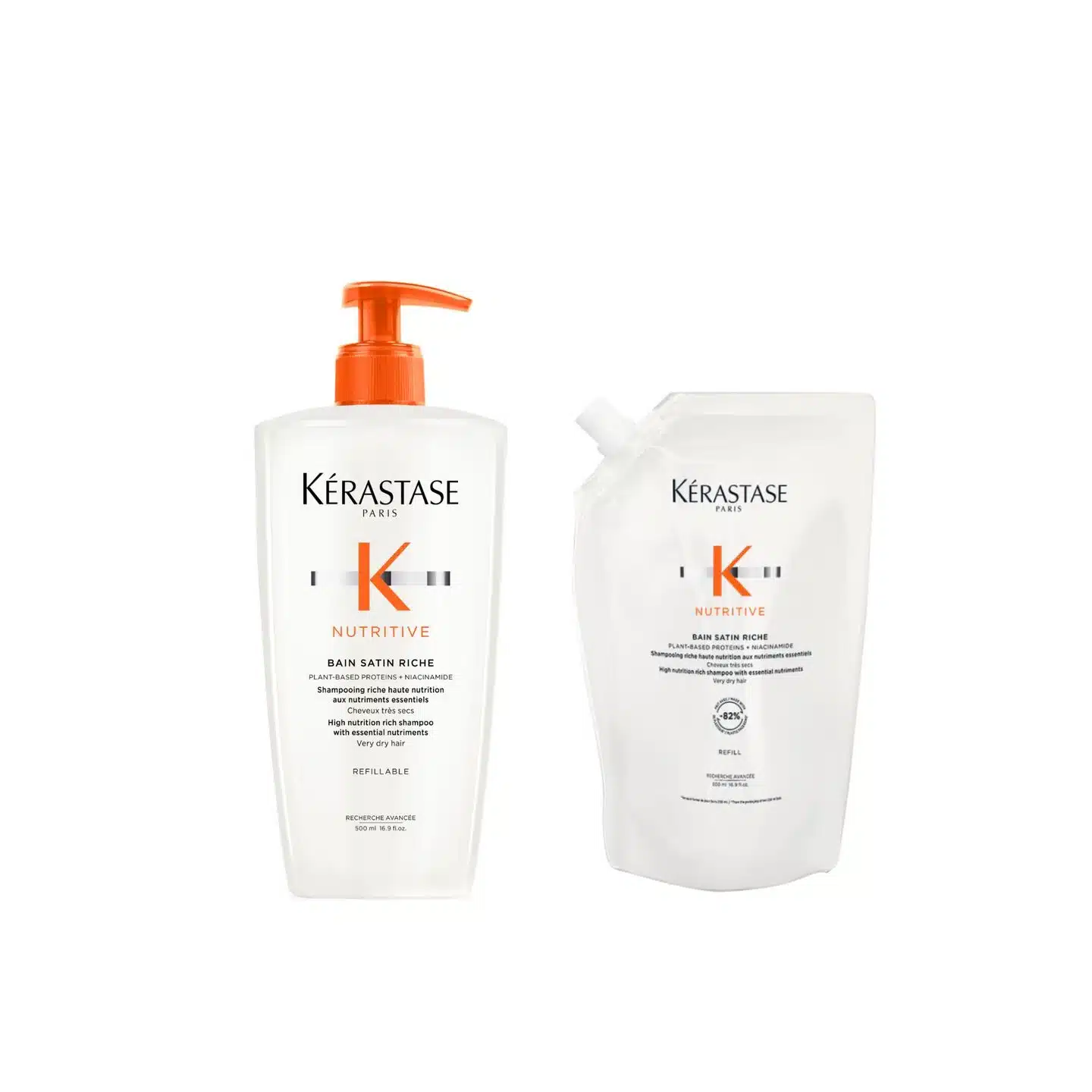 Kerastase Nutritive Bain Satin Riche 500ml Refill + 500 ml Pouch Duo